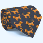 Cavalier King Charles Spaniel Dog Tie<br><div class="desc">Cute Ruby Cavalier King Charles Spaniel dog design on a dark charcoal grey background,  sure to make any animal lover smile.  Original art by Nic Squirrell.</div>