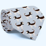 Cavalier King Charles Spaniel Dog Tie<br><div class="desc">Cute Tricolor Cavalier King Charles Spaniel dog design on a blue background,  sure to make animal lovers smile.  Original art by Nic Squirrell.</div>