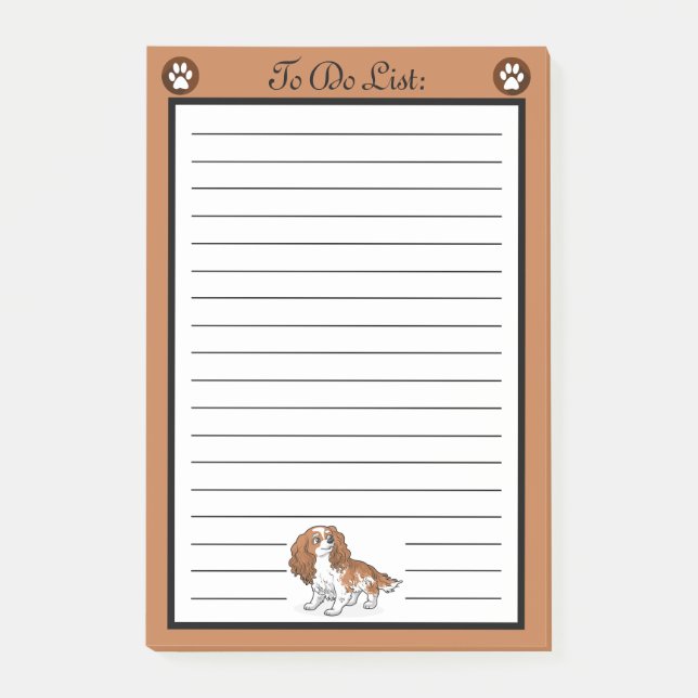 Cavalier King Charles Spaniel Dog To Do List Post-it Notes (Front)