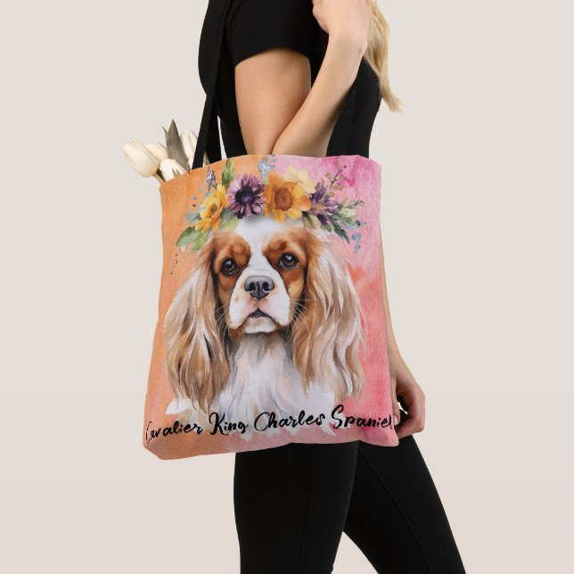 Cavalier King Charles Spaniel Dog Tote Bag (Close Up)