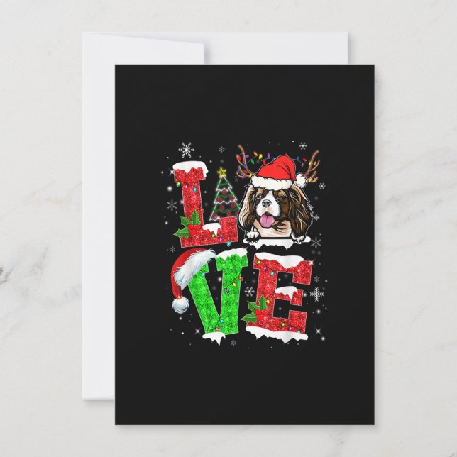 Cavalier King Charles Spaniel Dog Tree Christmas L Invitation (Front)