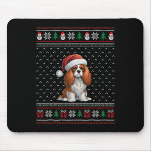 Cavalier King Charles Spaniel Dog Wearing Santa Ha Mouse Mat