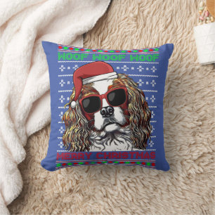 Cavalier King Charles Spaniel Dog Woof Merry Chris Cushion