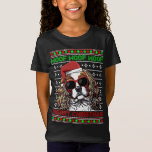Cavalier King Charles Spaniel Dog Woof Merry Chris T-Shirt