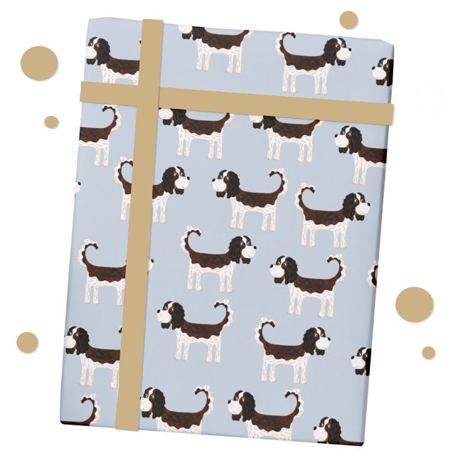 Cavalier King Charles Spaniel Dog Wrapping Paper (King Charles Cavalier Spaniel dog wrapping paper roll)