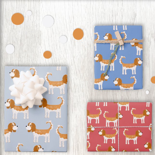 Cavalier King Charles Spaniel Dog Wrapping Paper Sheet (Creator Uploaded)