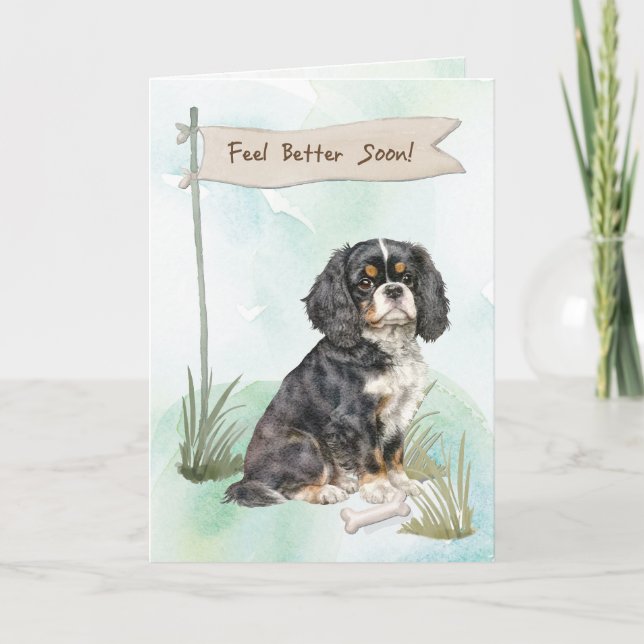 Cavalier King Charles Spaniel Feel Better Surgery Card (Front)
