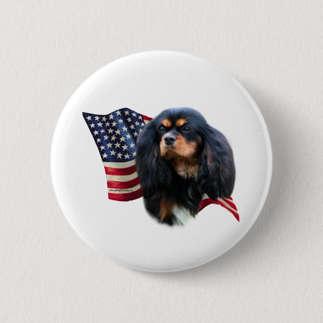 Cavalier King Charles Spaniel Flag - Button (Front)
