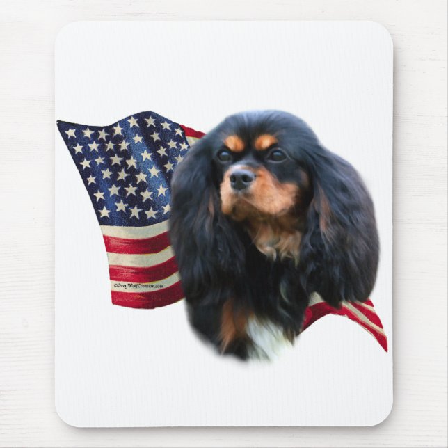 Cavalier King Charles Spaniel Flag Mouse Mat (Front)