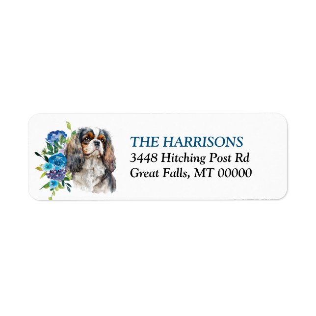 Cavalier King Charles Spaniel Floral  (Front)