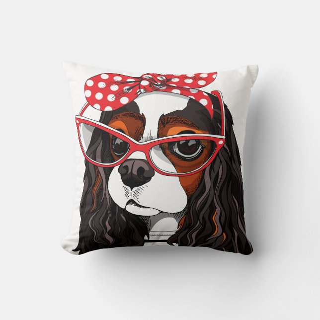 Cavalier King Charles Spaniel From Paris With Love Cushion (Front)