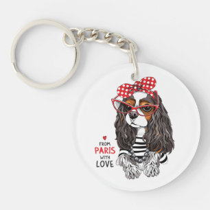 Cavalier King Charles Spaniel From Paris With Love Key Ring