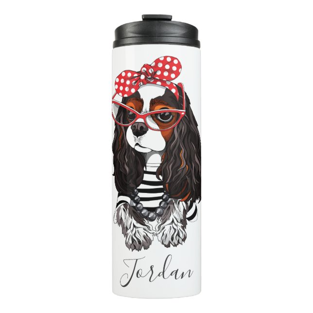 Cavalier King Charles Spaniel From Paris With Love Thermal Tumbler (Front)