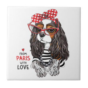 Cavalier King Charles Spaniel From Paris With Love Tile