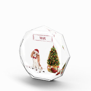 Cavalier King Charles Spaniel Funny Christmas Dog Photo Block