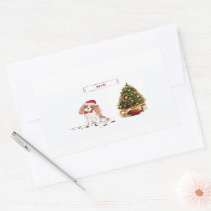 Cavalier King Charles Spaniel Funny Christmas Dog Rectangular Sticker