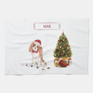 Cavalier King Charles Spaniel Funny Christmas Dog Tea Towel