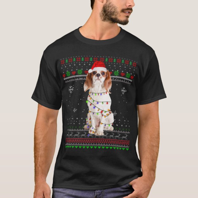 Cavalier King Charles Spaniel Funny Christmas Paja T-Shirt (Front)