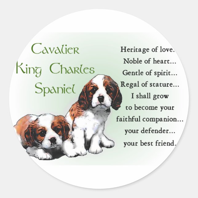 Cavalier King Charles Spaniel Gifts Classic Round Sticker (Front)
