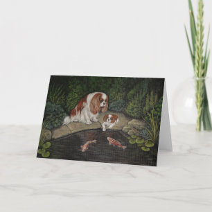 Cavalier King charles spaniel greeting card