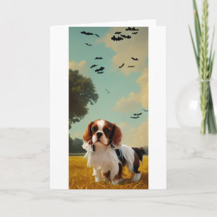 cavalier king charles spaniel halloween AI Card
