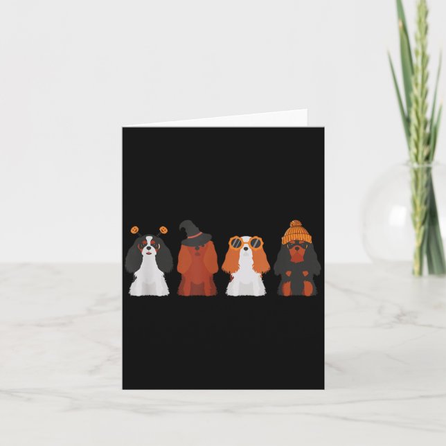 Cavalier King Charles Spaniel Halloween Cavalier Card (Front)