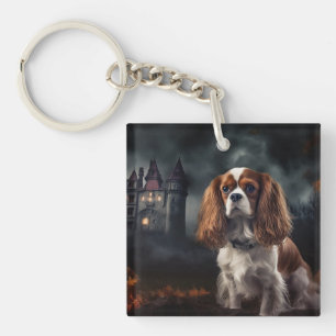 Cavalier King Charles Spaniel Halloween Scary Key Ring