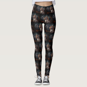 Cavalier King Charles Spaniel Halloween Scary Leggings
