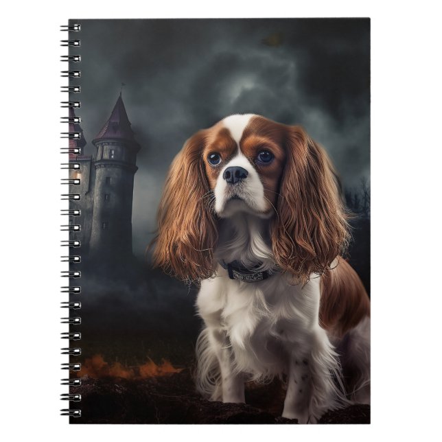 Cavalier King Charles Spaniel Halloween Scary Notebook (Front)
