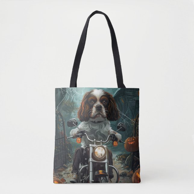 Cavalier King Charles Spaniel Halloween Scary Tote Bag (Front)