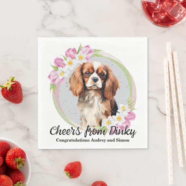 Cavalier King Charles Spaniel I Do Too Wedding Napkin (Insitu)