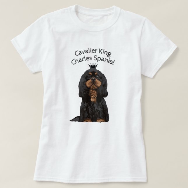 Cavalier King Charles Spaniel Illustrated T-Shirt (Design Front)