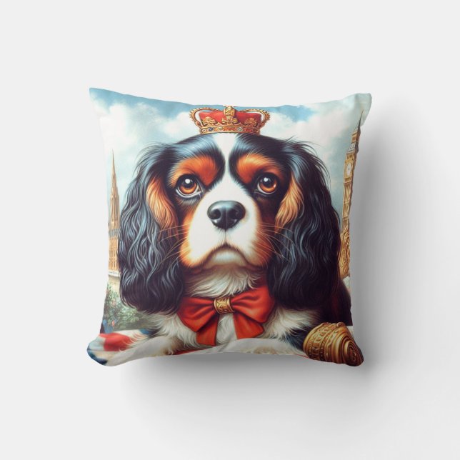 Cavalier King Charles Spaniel Illustration Cushion (Front)