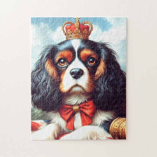 Cavalier King Charles Spaniel Illustration Jigsaw Puzzle (Vertical)