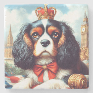 Cavalier King Charles Spaniel Illustration Stone Coaster