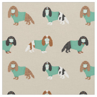 Cavalier King Charles Spaniel in scrubs tan Fabric