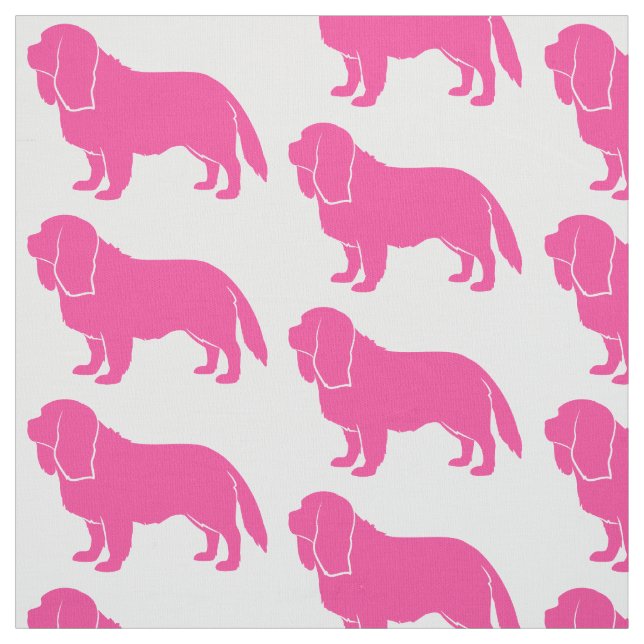 Cavalier King Charles Spaniel in Silhouette Fabric (Swatch)