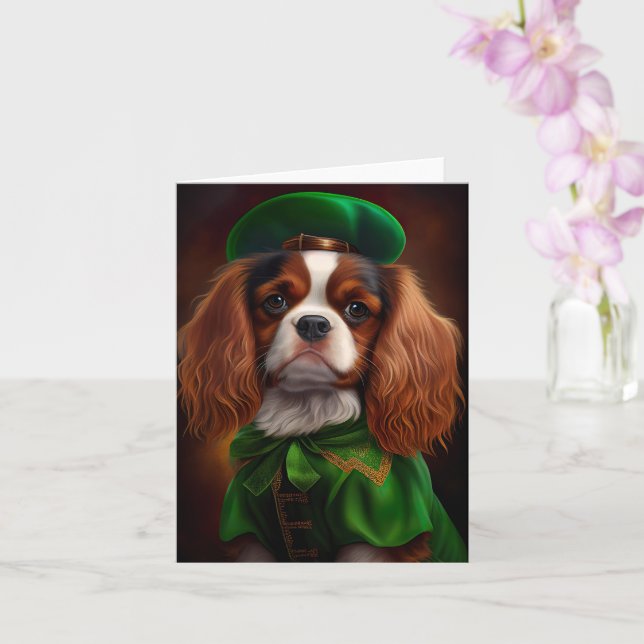Cavalier King Charles Spaniel in St. Patrick's Day Card (Orchid)
