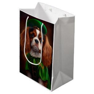 Cavalier King Charles Spaniel in St. Patrick's Day Medium Gift Bag