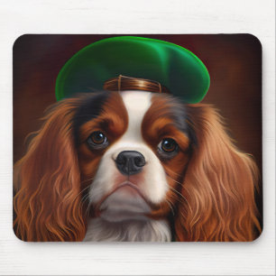 Cavalier King Charles Spaniel in St. Patrick's Day Mouse Mat