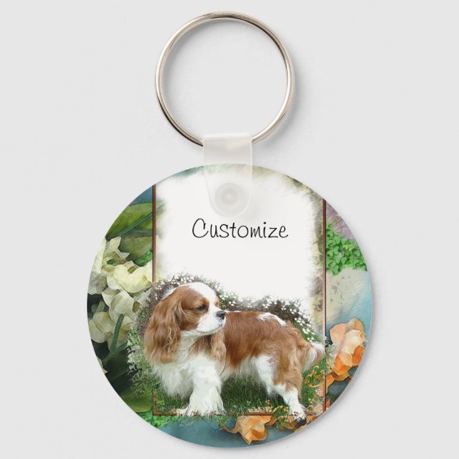 Cavalier King Charles Spaniel Key Ring (Front)