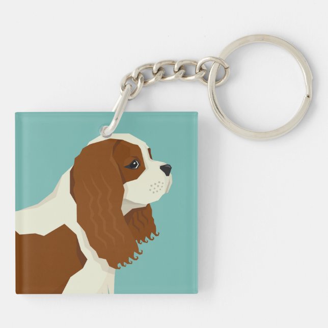  Cavalier King Charles Spaniel Key Ring (Back)