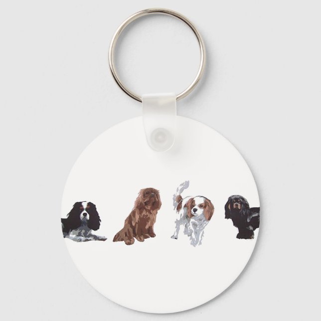 cavalier King Charles Spaniel keyring, keychain (Front)
