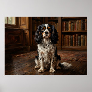 Cavalier King Charles Spaniel Library Portrait Pos Poster