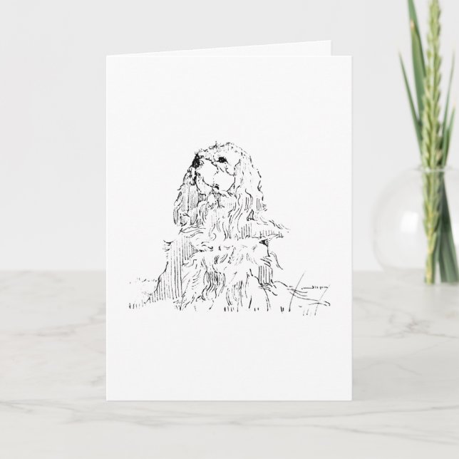 Cavalier King Charles Spaniel, Minimalist Art Card (Front)