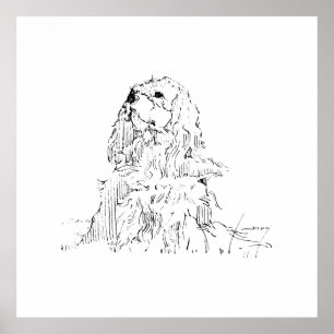 Cavalier King Charles Spaniel, Minimalist Art Poster
