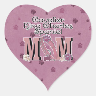 Cavalier King Charles Spaniel MOM Heart Sticker