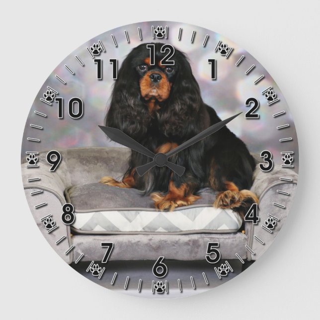 Cavalier King Charles Spaniel - Mugs Large Clock (Front)