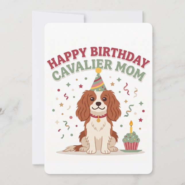 Cavalier King Charles Spaniel Mum Card (Front)