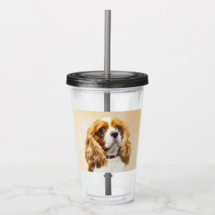 Cavalier King Charles Spaniel Original Painting Acrylic Tumbler